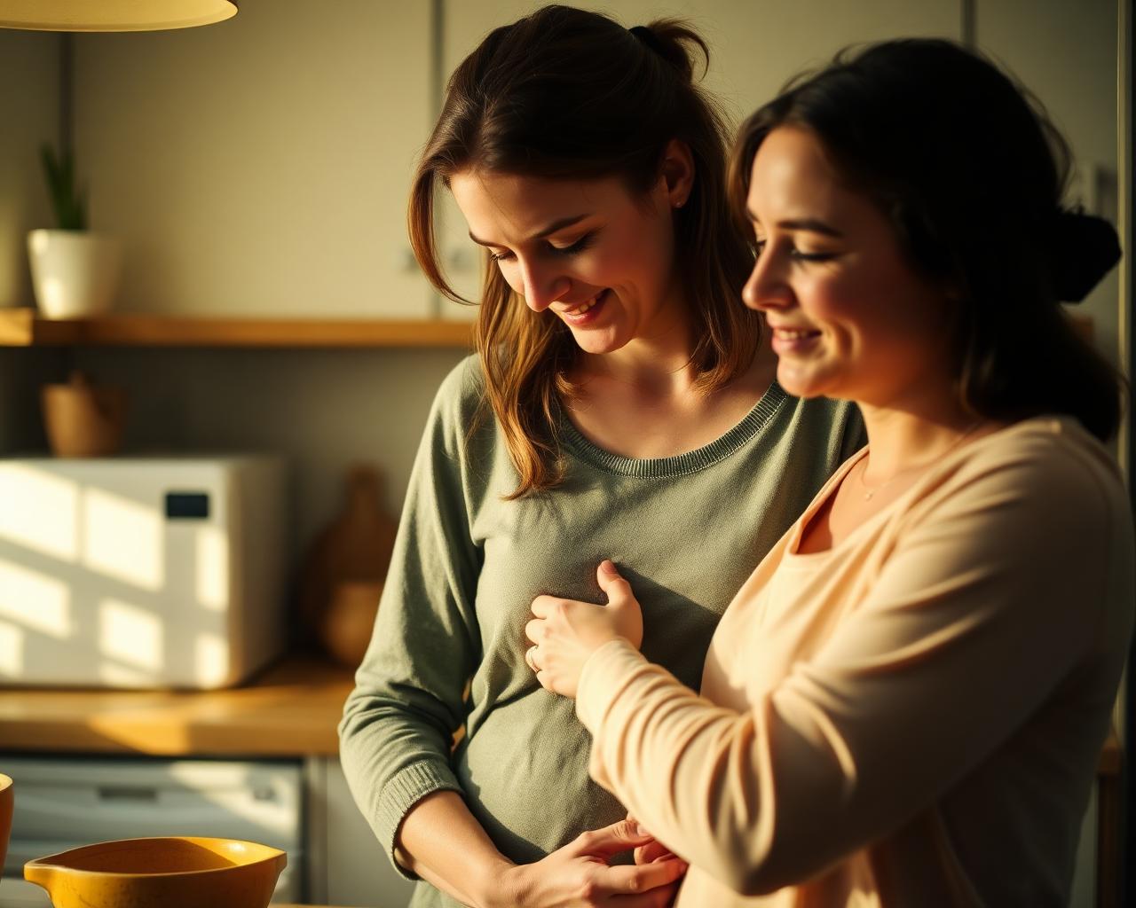 Mother and child at home